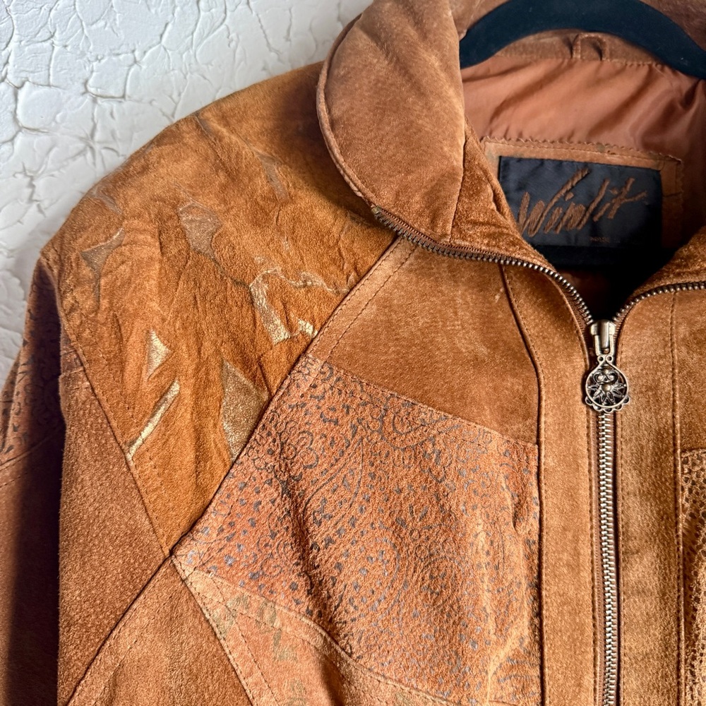 🧥 Wilnit Genuine Leather Patchwork Jacket – Vint… - image 3